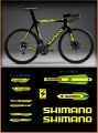 SHIMANO Push Bike Cycle Stickers Mountain Bike Luminous Reflective & PVC Plotter Cutting Stickers 10 Piece Full Set. 