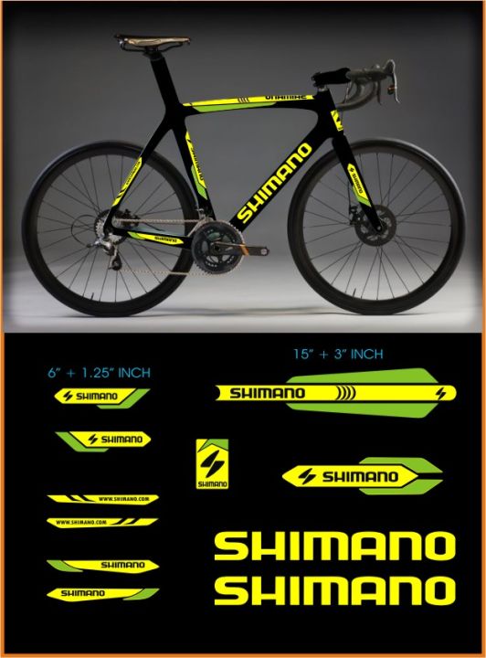 SHIMANO Push Bike Cycle Stickers Mountain Bike Luminous Reflective & PVC Plotter Cutting Stickers 10 Piece Full Set