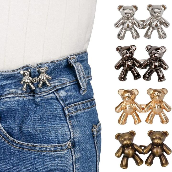 Adjustable Jean Buttons Pins for Loose Jeans 4 Sets Jeans Button Replacement Pant Clips for Waist Buckle