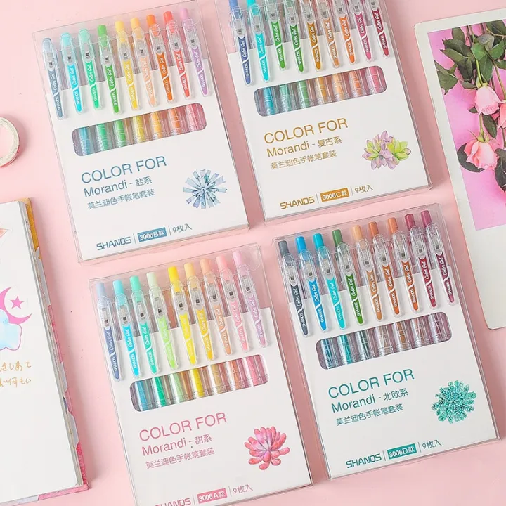 9%20PCS%20Colored%20Gel%20Pens%20Set%200.5%20mm%20Journaling%20Scrapbook%20Kawaii%20Ballpoint%20Pens%20Stationery%20Retractable%20Pen%20Office%20Accessories%20-%20Image%202