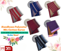 Women Polyester mixed cotton Handloom Saree/ Office Sari/ Ladies New Fashion With Jacket. 