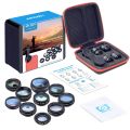 APEXEL 10 in 1 Mobile Phone Lens Kit Fisheye Wide Angle Telescope Macro Camera Lenses For iPhone Samsung Huawei all smartphones-No remote. 