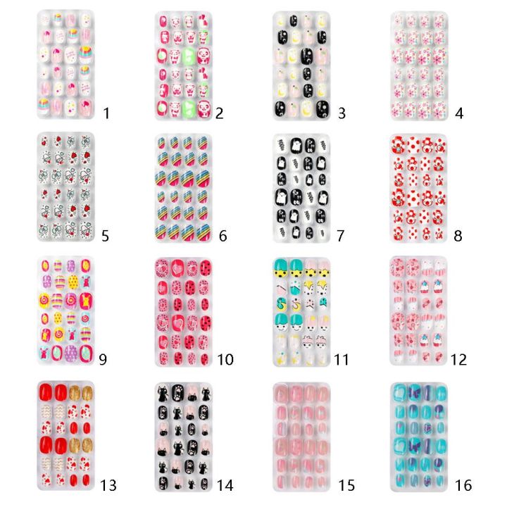 24Pcs/Set%20Cartoon%20Style%20Kids%20Nails%20Detachable%20Press%20On%20Nails%20Full%20Cover%20Press%20Stick%20On%20Nails%20Children%20Nail%20Decor%20-%20Image%205