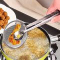 Food Tong Stainless Steel Strainer Kitchen Filter Mesh Spoon Fried Food Oil Strainer Clip Filter spoon. 