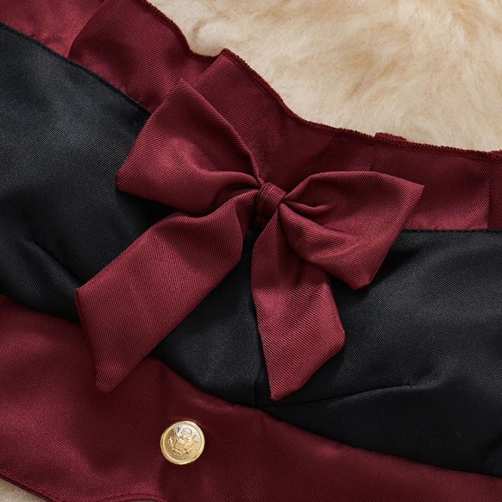 Bow%20Sleeveless%20Camisole%20Crop%20Top%20Lingerie%202-piece%20Set%20Pleated%20Skirt%20Short%20Red%20Hotsweet%20Cosplay%20Suits%20Women%20Clothing%20Y2K%20New%20-%20Image%203