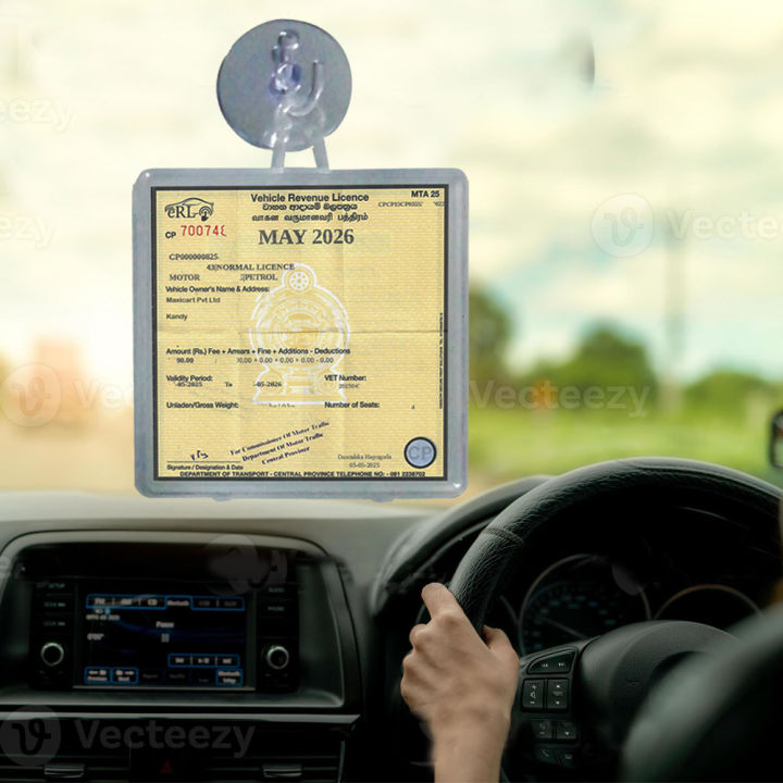 Square License Holder For Vehicle Revenue License Holder with Suction Pad License Cover