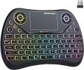 Backlit Mini Wireless Keyboard with Touchpad Mouse Combo QWERTY Keypad,Rechargeable Handheld Keyboard Remote for Smart TV,Android TV Box,Xbox,Raspberry Pi,PC. 