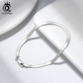 Orsa Jewels 18k Gold 925 Sterling Silver 3mm Flexible Flat Herringbone Chain Bracelet For Women Fahsion Jewelry Sb107. 
