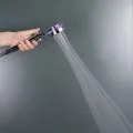 360 degree rotating high pressure boost power shower water saving stop button rainfall shower head with fan. 