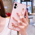 LECOMES for Samsung Galaxy A04 Back Cover with Love Heart Bracelet Chain Luxury 6D Plating Shiny Soft Silicone Mobile Phone Case Pouch Girls. 