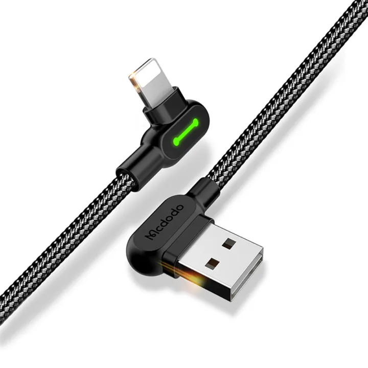 MCDODO%201.2m%201.8m%20Fast%20Charging%20USB%20Lighting%20Cable%20for%20iPhone%20with%20Nylon%20Braided%20Wire%20and%2090%C2%B0%20Elbow%20Design,%202.0A%20Max%20-%20Image%208