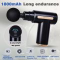 Mini Massage Gun, Muscle Massager, Portable Handheld Massager with 6 Speeds, USB C Charging Port and 4 Massage Heads, 40 dB Ultra Quiet Massage Gun (Black). 