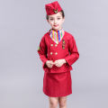 Captain Role Play Stewardess Pilot Costume Boy Girl Cosplay Children's Day Halloween Costume for Kids Fancy Aircraft Clothing. 