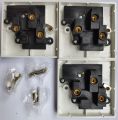 13A Plug Base Orange Electric Casablanca White X5 Series 3 Hole Square Pin Switched Socket Outlet. 