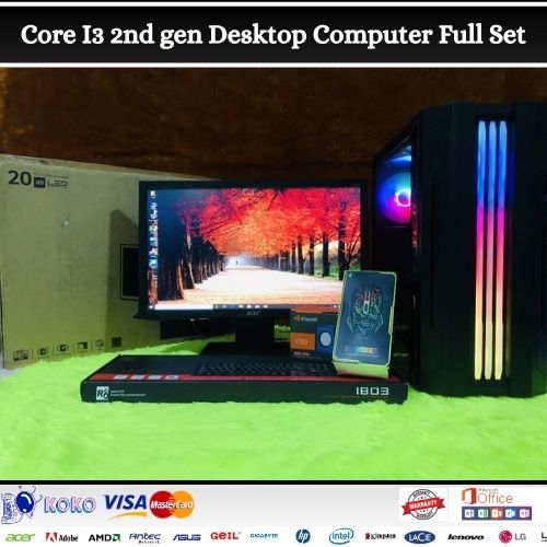 Core I3 2nd Gen 8GB Ram 500GB Hard Disk Gaming RGB Full Set Desktop Computer PC (22" LED Monitor)