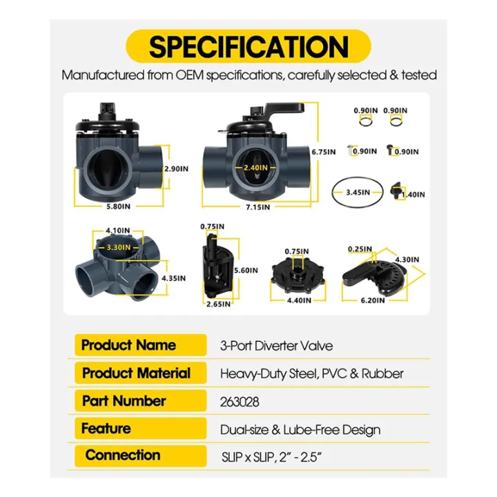 2"%20PVC%20Pipe%203%20Way%20Positive%20Non-Lube%20Diverter%20Valve-%20263028%20Three%20Port%20Replacement%20Valve%20for%20Spas%20and%20for%20Pools%20-%20Image%202