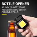 Mini COB LED Flashlight Portable Work Light Rechargeable Pocket Keychains. 
