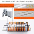 DIN Rail Terminal Blocks Kit, with Universal Compact Connectors, Connection Bar, Marker Strip, Screws, 28-12 AWG. 