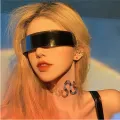 Cyberpunk Goggles Futuristic Party Glasses One Piece Wrap Around Silver Mirror Sunglasses Women Men Sunnies Shades Sun Glasses. 