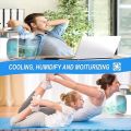 DRUMSTONE  Portable Humidifier Mini AC, Table Fan, Desk Fan with USB-Powered, 3 Speed Modes, Mist Function, 7 Colors LED Light, 1/2/3 H Timer Home,Travel. 
