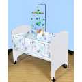 New Born Baby Adjustable Cot Base With Bumper Wood & Metal. 