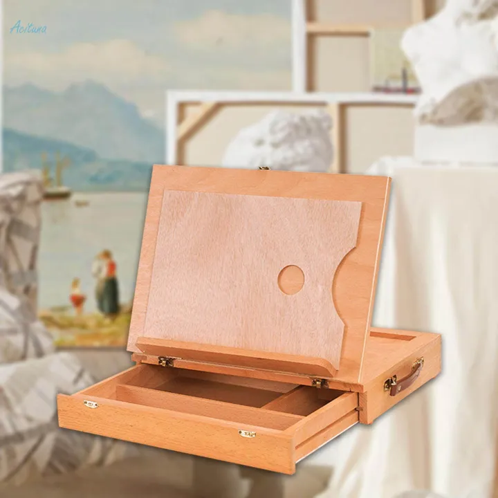 Wood%20Easel%20Box%20with%20Handle%20Desktop%20Sketch%20Box%20for%20Drafting%20Drawing%20Sketching%20-%20Image%203