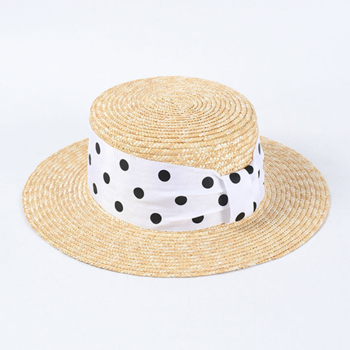 【EleganceEssence】fashion wave point vacation straw hats for women summer UV beach hat ladies outdoor visor caps wholesale