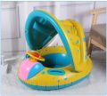 Baby Buoy With Parasol Beach Pool Float Ring Inflatable Toys Kids Trainer Infant Swimming Sunshade Child Summer Swim Ring. 