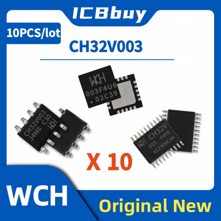 Ch32v003 Ch32v003f4p6 Ch32v003j4m6 Ch32v003f4u6 Industrial-Grade Mcu Risc-V2a Single-Wire Serial Debug Interface Wch Ic 10pcs