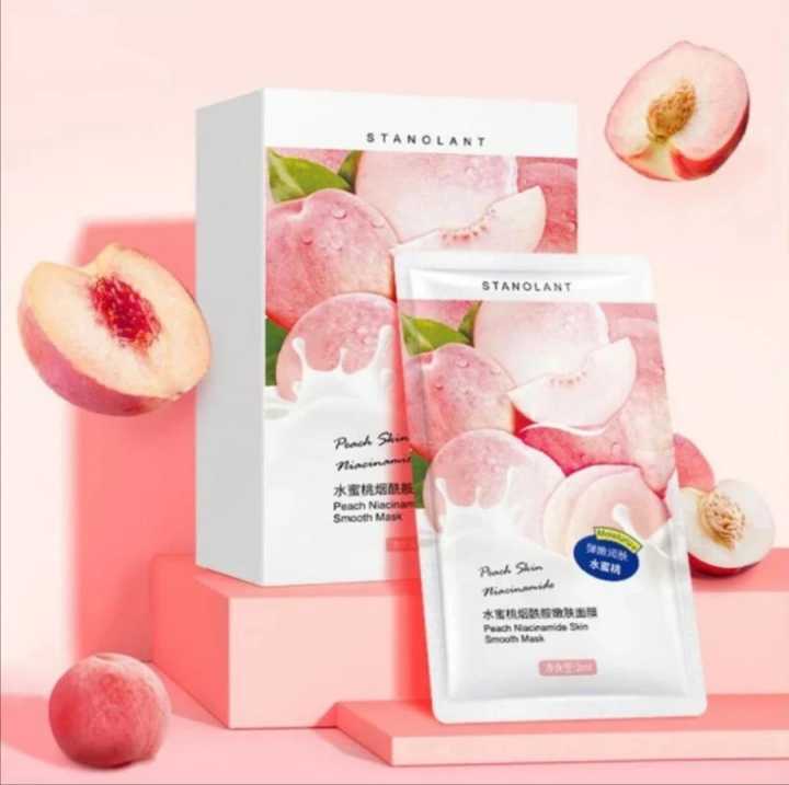 14Pcs Facial Peach Niacinamide Sleep Mask Smooth Shrink Pore Brighten Oil-control Korean Skin Care Whitening Moisturizing Beauty Peach face mask