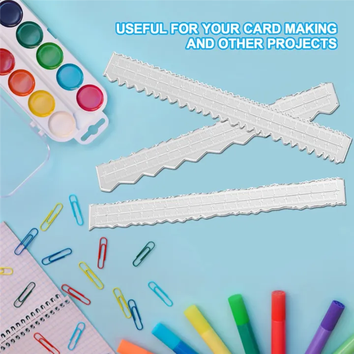 3 Styles Irregular Edge Ruler,Metal Craft Ruler Paper Tearing Ruler for ...