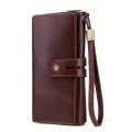 【BestGO】Royal Bagger Long Wallet Purse For Men Genuine Cow Leather Fashion Clutch Bags Multifunction Handbag Business. 