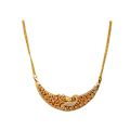 Gold Plated Traditional Bridal Sawadi Pendant With 04MM Bismark Chain Long For Women. 