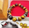 Tiger Eye Stone Bracelet Natural Breads 8. 