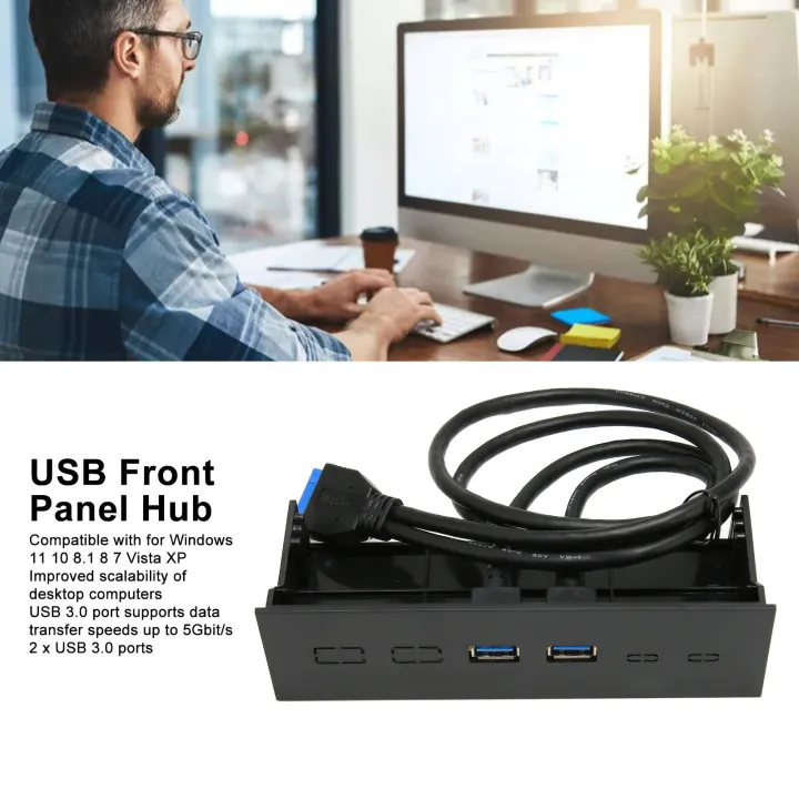 USB%20Front%20Panel%20Hub,%202%20Ports%205.25in%20Front%20Panel%20Easy%20Installation%20for%20PC%20Case%20-%20Image%202