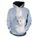 New Cute 3d Cat Hoodie Men's Women's Sweatshirt Harajuku Hooded Autumn Boys And Girls Animal White Streetwear Pullover. 