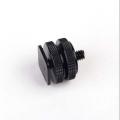 1/4" inch Dual Nuts Tripod Mount Screw to Flash Camera Hot Shoe Adapter. 