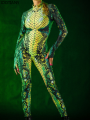 Green Snake Jumpsuit Women Zentai Suit Gothic Morphsuit Animal Bodysuits Women Rave Costume Halloween Festival Party Outfit. 