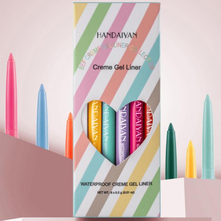HANDAIYAN%20Makeup%20Colored%20Eyeliner%20Gel%20Pencil%20Kit%206%20Colors/box%20Waterproof%20Color%20White%20Eye%20Liner%20Pen%20Make%20up%20Cosmetics%20Yellow%20Blue%20-%20Image%202