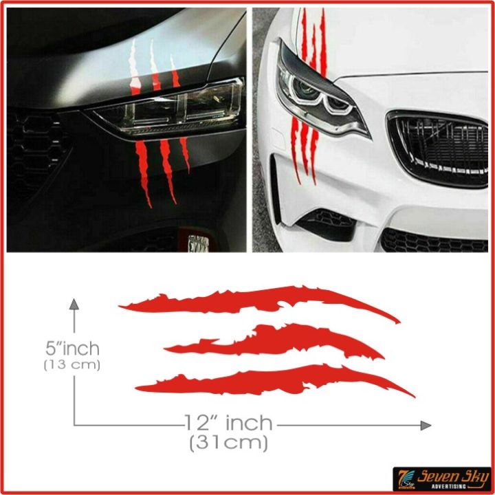 Tiger Scratch Mark Stickers for Car Van Bike Laptop Sports Car Pvc ...