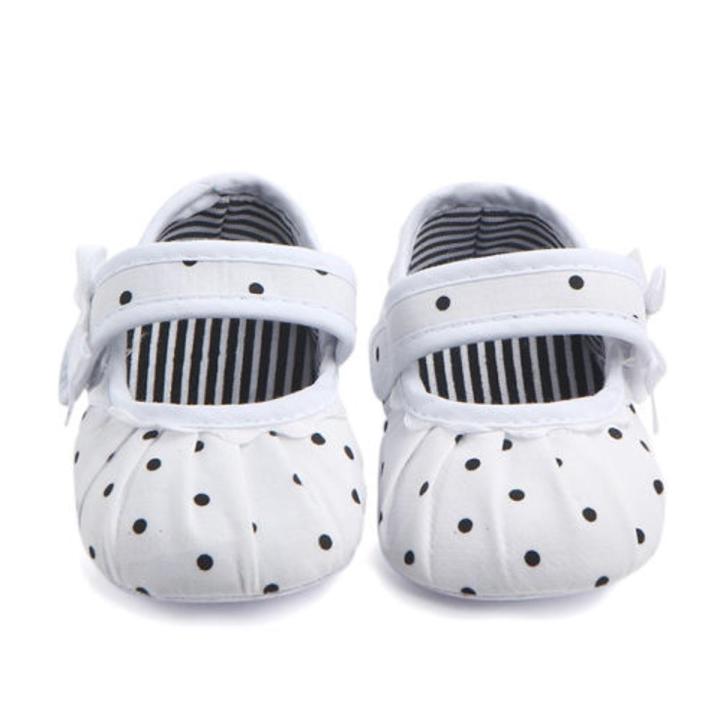 Baby Girl Soft Sole Shoes, Cute Toddler Anti-slip Sneaker, Newborn Bowknot Dot Shoes