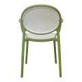 MODERN RATTAN - STYLE PLASTIC DINING CHAIR. 