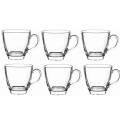 Pack of 6 Glass Home Deocr Tableware Serving Tea Coffee Cups set (Clear). 