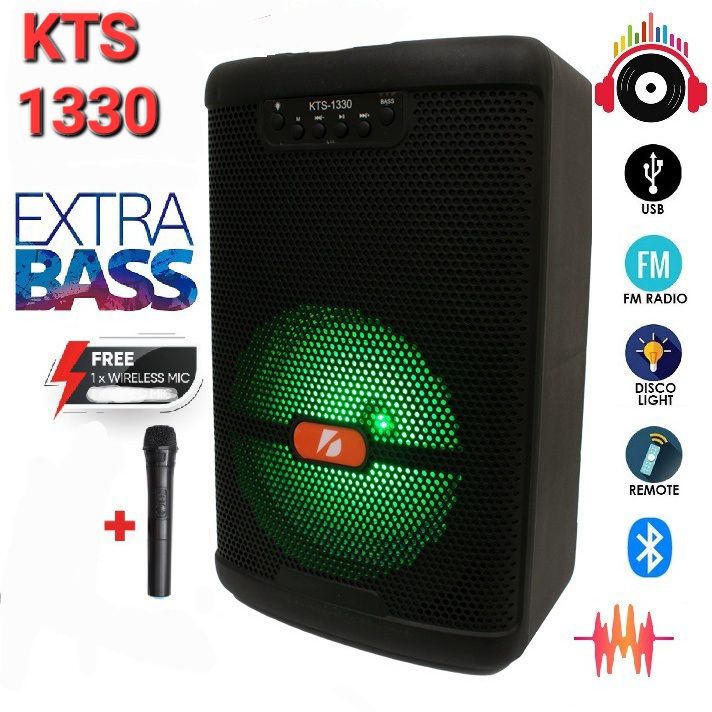 KTS 1330 Clean Sound Portable Bluetooth Speaker with Wireless FM Mic