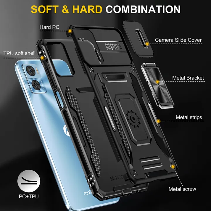 Lereach%20for%20Motorola%20MOTO%20E22%20/%20E22i%20Antiskid%20Bracket%20Shockproof%20Back%20Cover,%20Triangular%20stria%20Armor%20Phone%20Case%20-%20Image%204