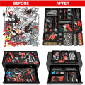 FORIDE Tool Box Organizer and Storage Tray, Tool Box Drawer Organizer Bins, Toolbox Organizer Tray Divider Set, Black 96 Pack. 