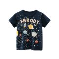 2023 Children's Clothing Summer New Boys Short Sleeve T-Shirt Cartoon Outer Space Cotton Baby Clothes Dropshipping. 