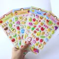 Cute Fruit Vegetables 3D Puffy Stickers for Kids Cognition Learning Stickers DIY Scrapbooking Stationery Stickers. 