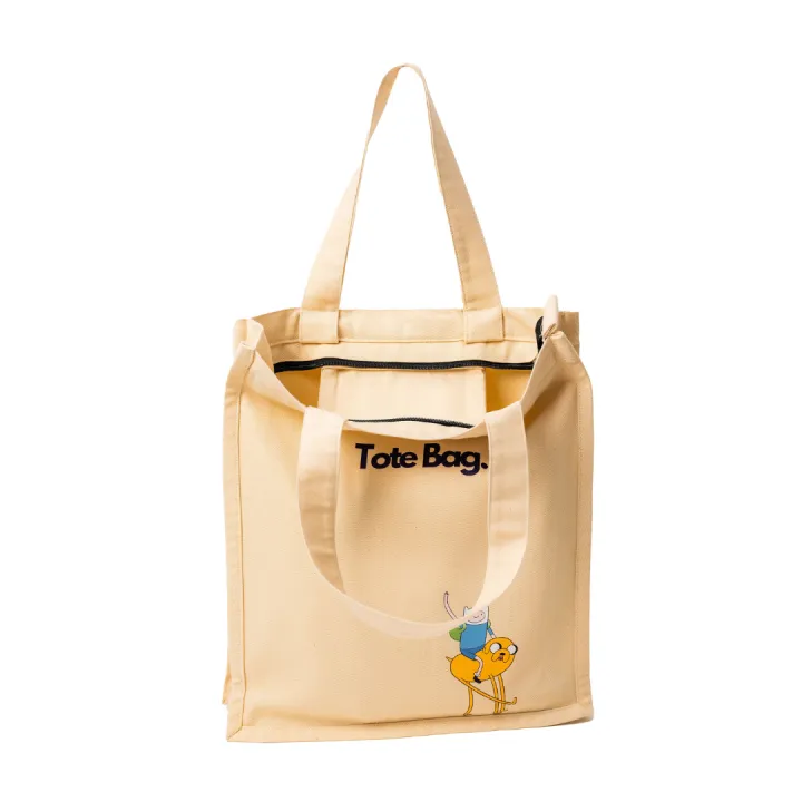 MYSU Heavy Duty Brown Eco Friendly Large Canvas Tote Bag with Zipper - 14.5 inches (L) * 3 inches (W) * 16 inches (H) - Holds up to 15kg