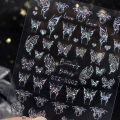【ALLGOOD】1PC DIY Aurora Silver Butterfly Nails Stickers Snake Dragon Heart Star Moon Self-adhesive Foils Sparkly 3D Nail Art Decal Decoration. 